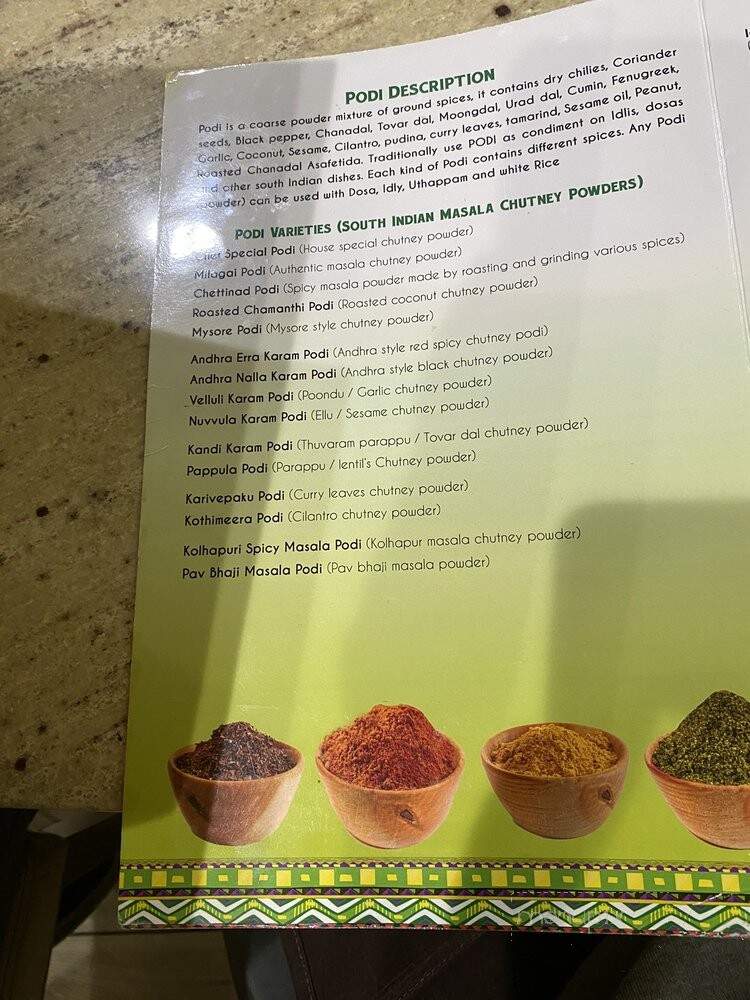 Podi Dosa - Artesia, CA menu_pic