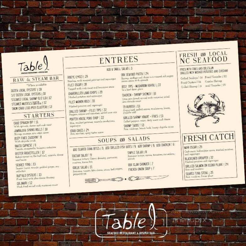 Table 9 - Atlantic Beach, NC menu_pic