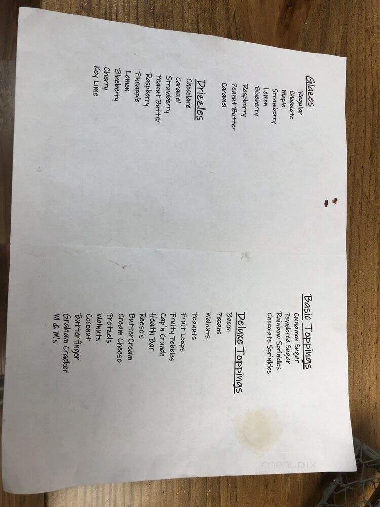 Chickenbutt Donuts - Chapin, SC menu_pic