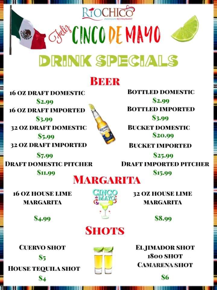 Rio Chico - Hardeeville, SC menu_pic