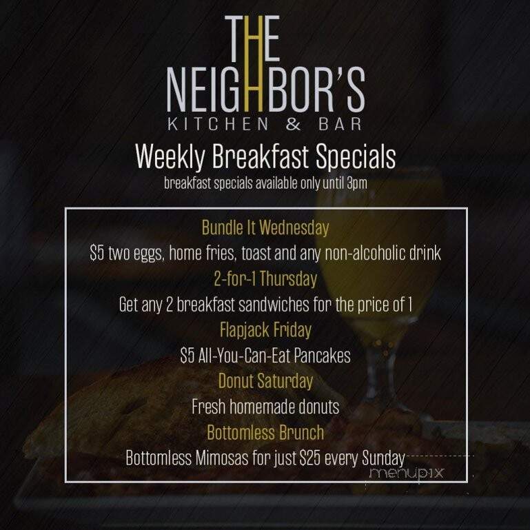 The Neighbor's Kitchen and Bar - North Providence, RI menu_pic