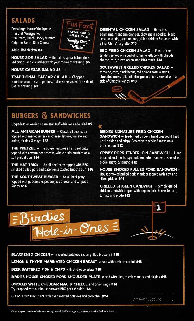 Birdies Restaurant - Westfield, IN menu_pic