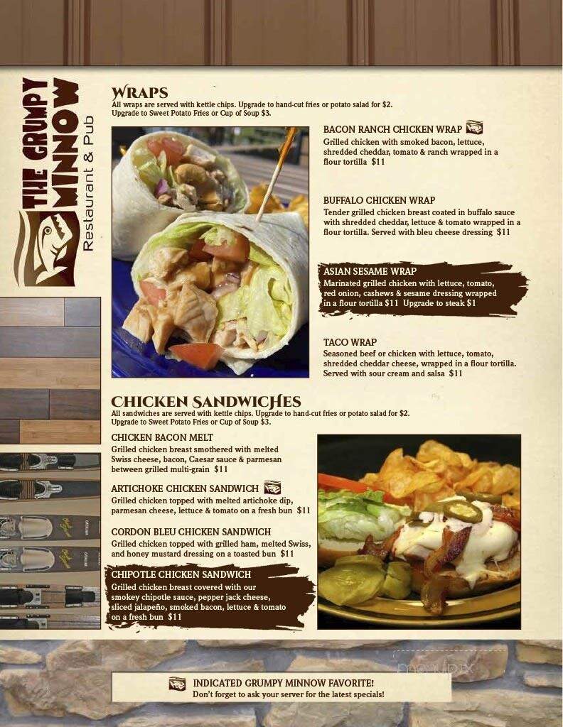 The Grumpy Minnow - Center City, MN menu_pic