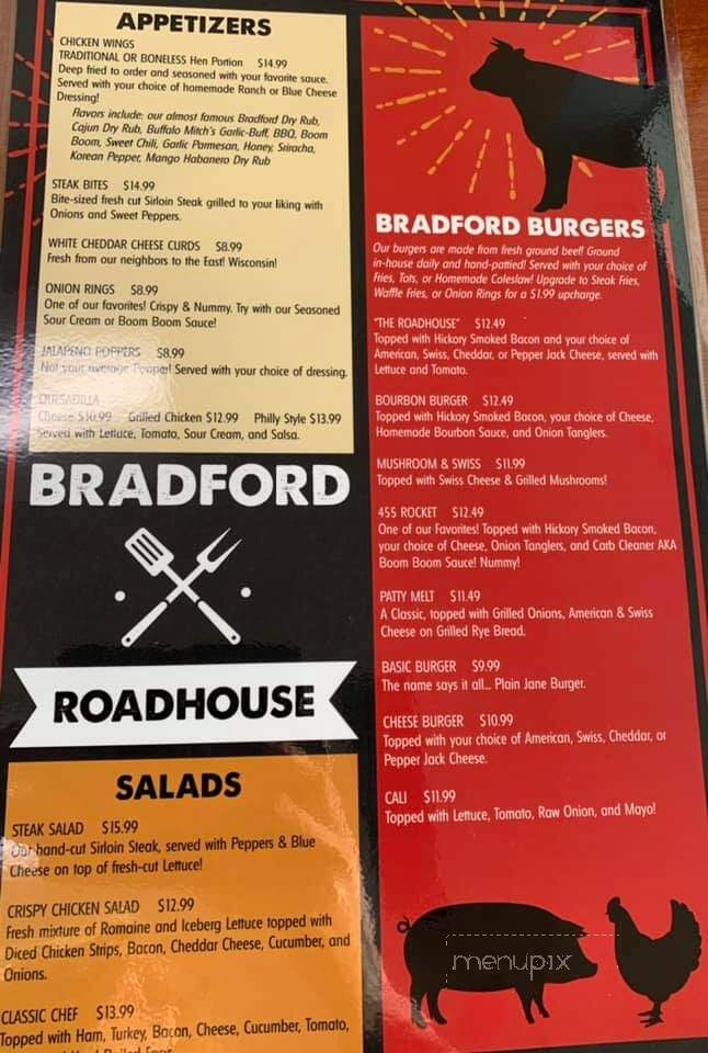 Bradford Roadhouse Bar & Grill - Cambridge, MN menu_pic