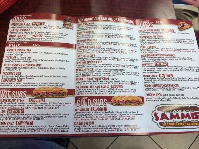 Sammies - Union City, TN menu_pic