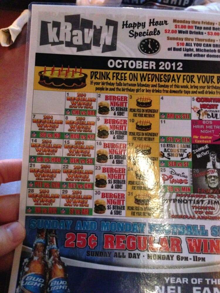 kRav'N - Sioux Falls, SD menu_pic