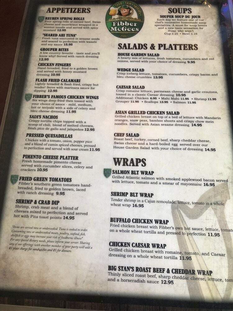 Fibber Magees - Sunset Beach, NC menu_pic