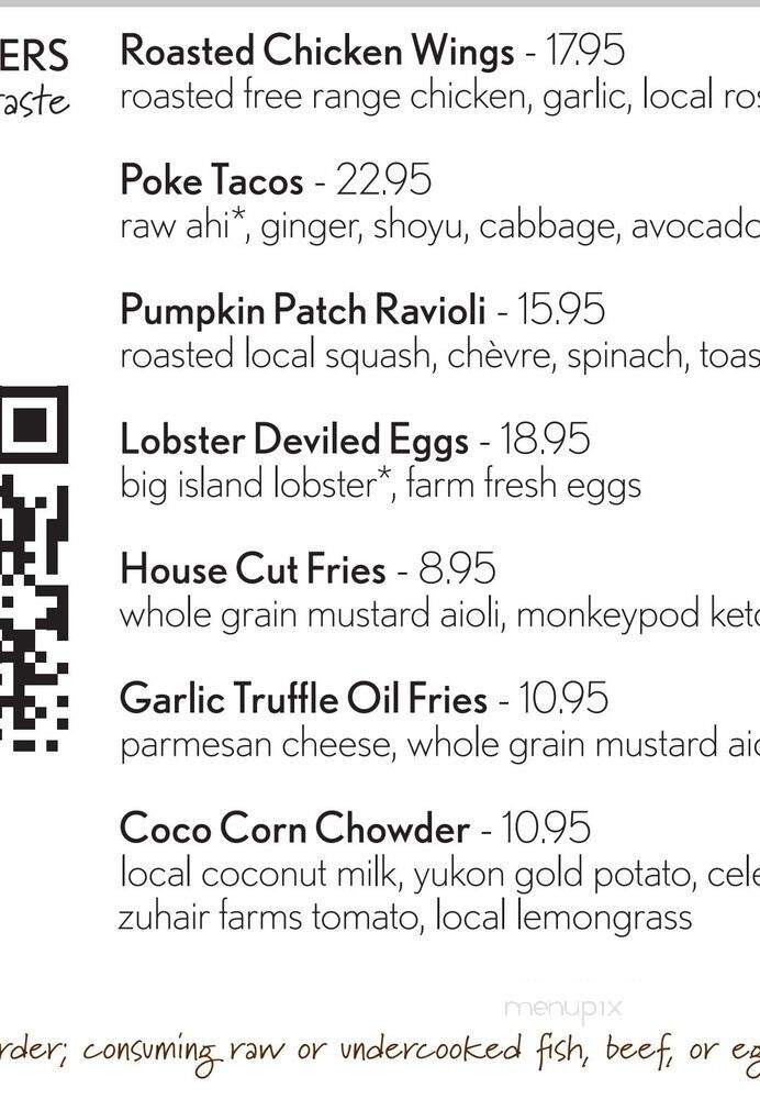 Monkeypod Kitchen - Ko Olina - Kapolei, HI menu_pic