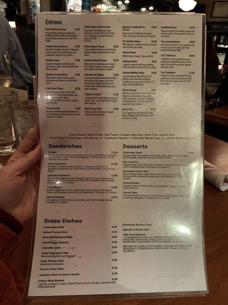 Turner's Seafood at Lyceum Hall - Salem, MA menu_pic