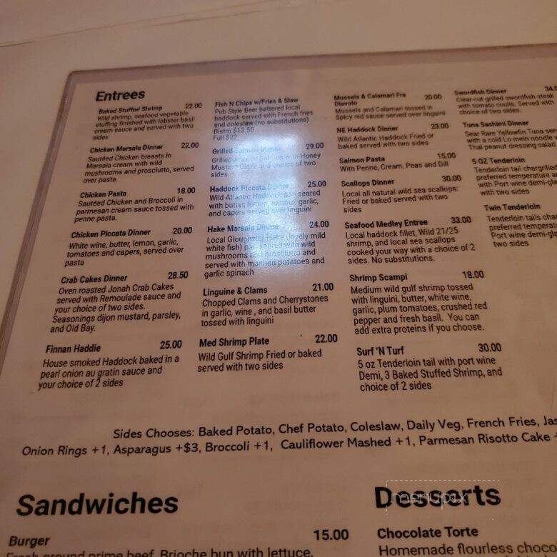 Turner's Seafood at Lyceum Hall - Salem, MA menu_pic
