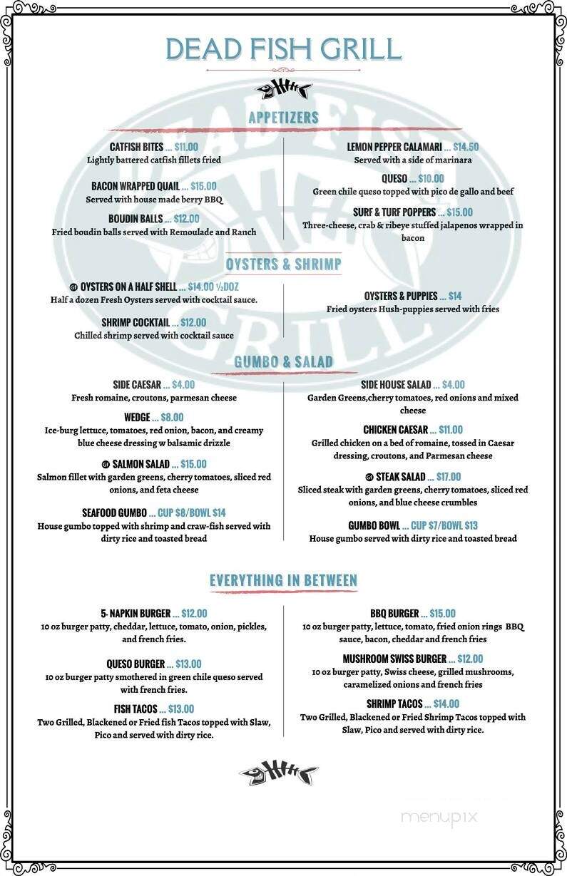 Dead Fish Grill - Belton, TX menu_pic