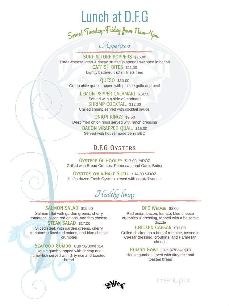Dead Fish Grill - Belton, TX menu_pic