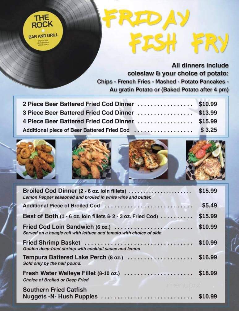 The Rock Bar & Grill - Beloit, WI menu_pic