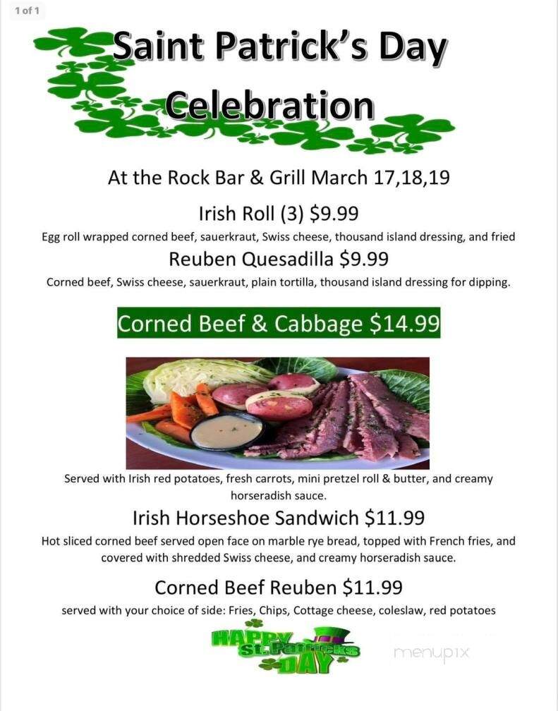 The Rock Bar & Grill - Beloit, WI menu_pic