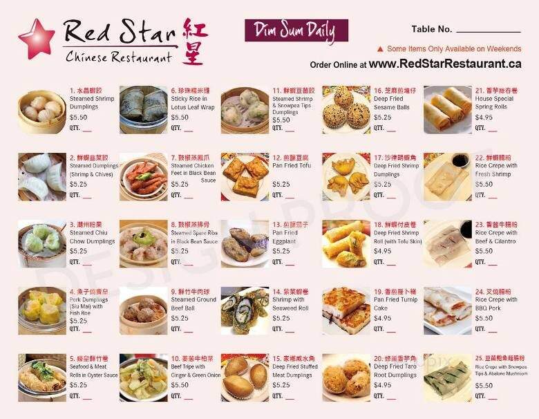 Red Star Chinese Restaurant - Red Deer, AB menu_pic