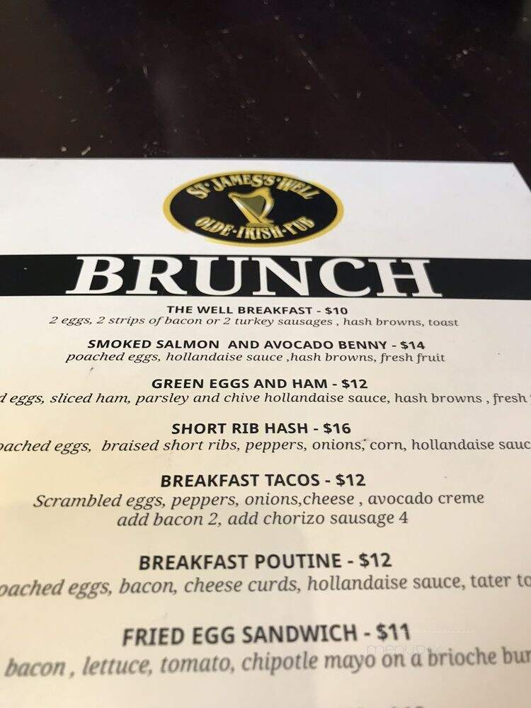 St. James's Well - Port Moody, BC menu_pic