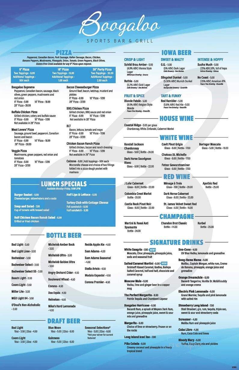 Boogaloo Cafe - Burlington, IA menu_pic