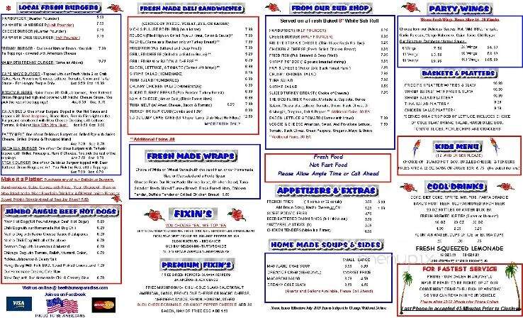 Beef'n Buns'n Paradise - Frederick, MD menu_pic