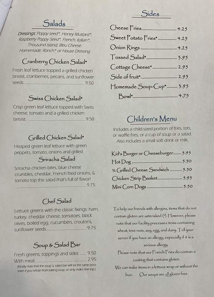 Cozy Corner Cafe - Fairfield, MT menu_pic