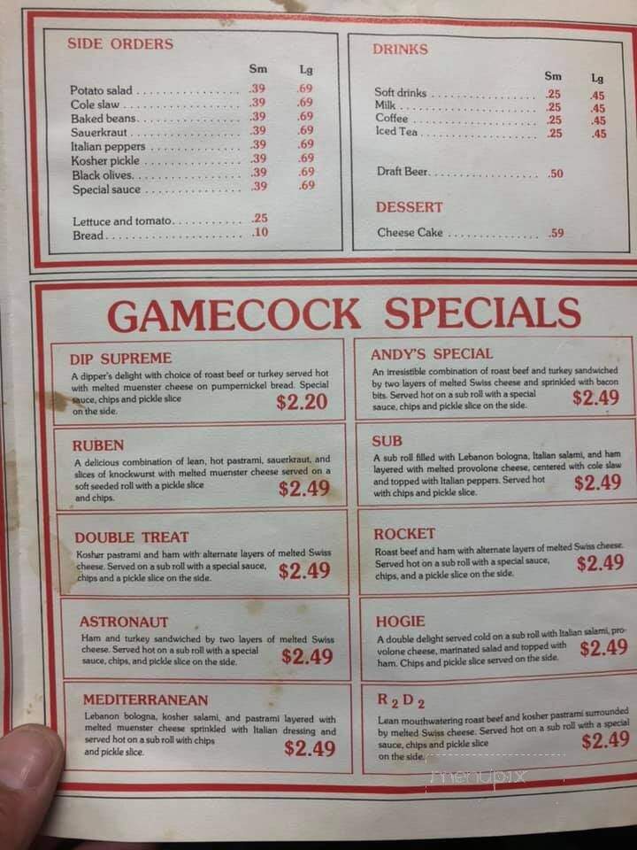 Andy's Deli - Columbia, SC menu_pic