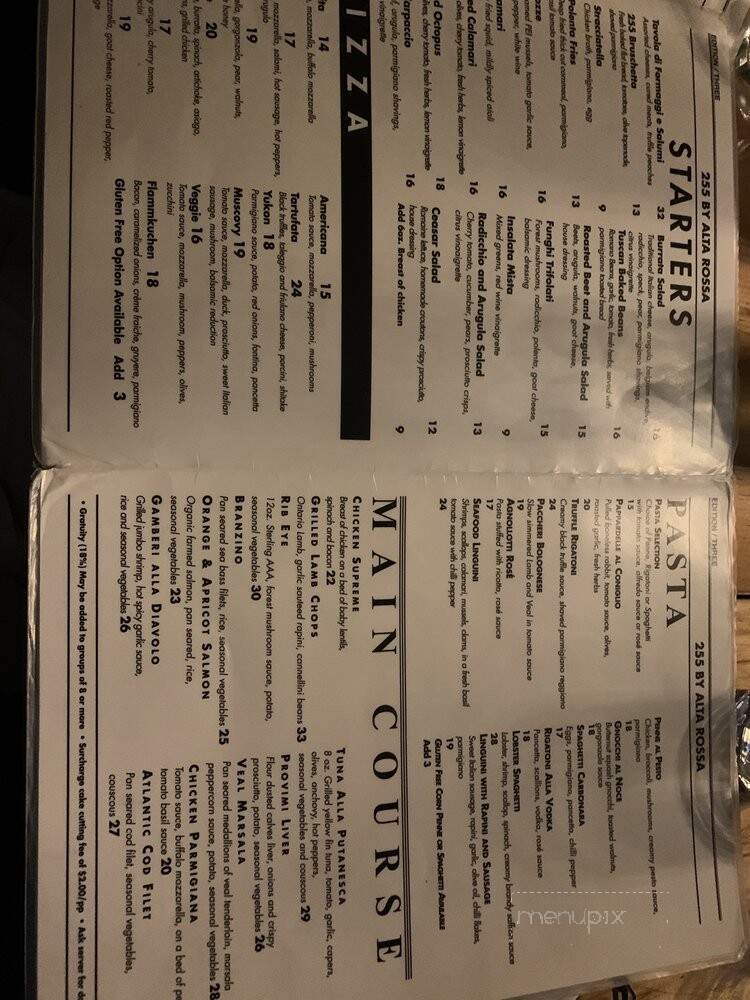 255 By Alta Rossa - Vaughan, ON menu_pic