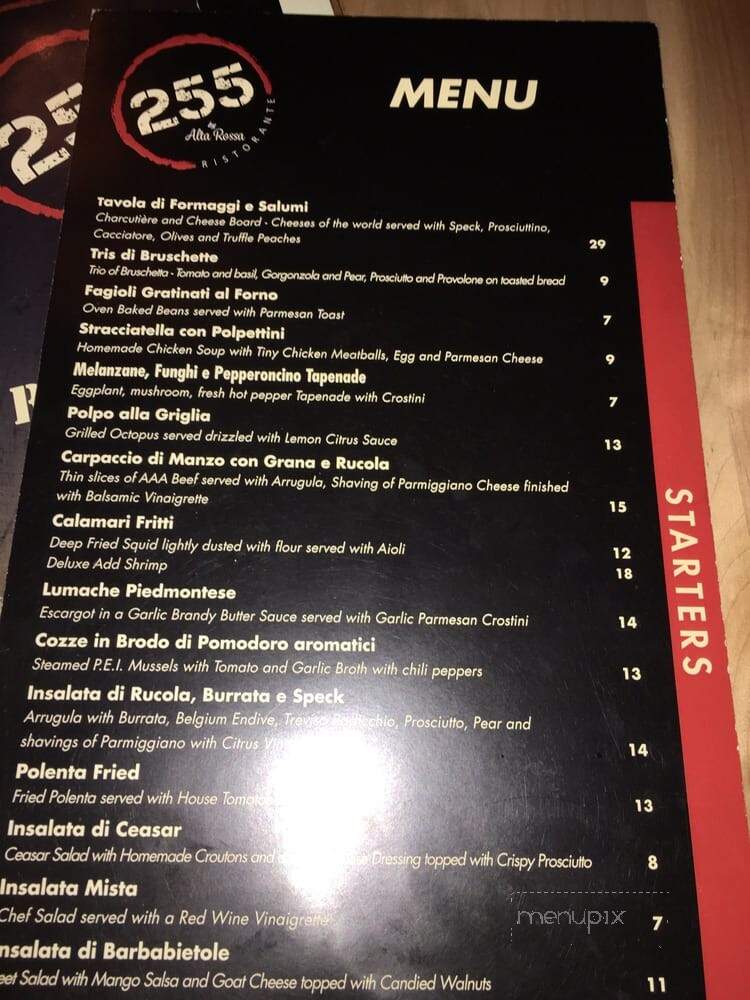 255 By Alta Rossa - Vaughan, ON menu_pic