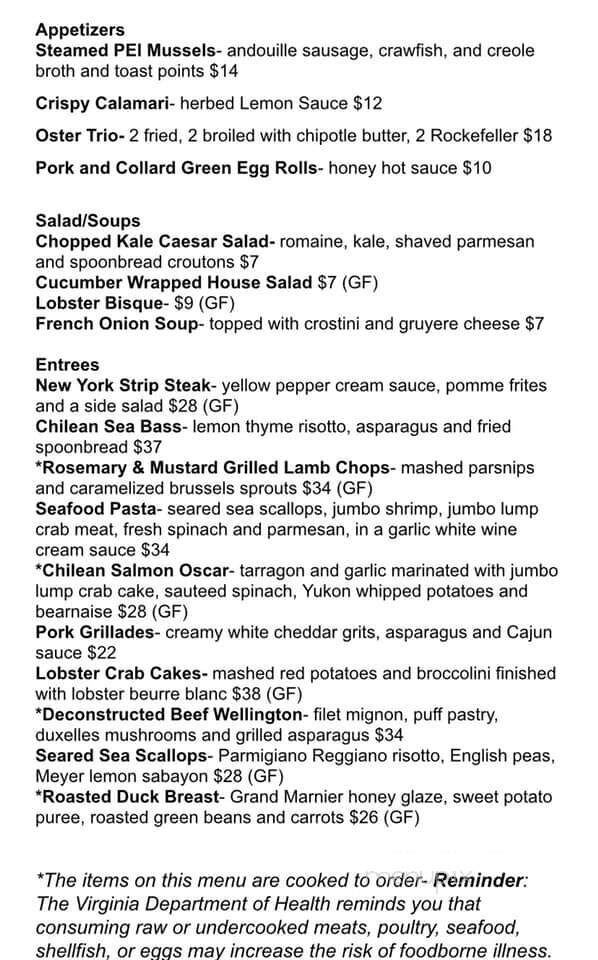 Spoonbread Bistro Deux - Richmond, VA menu_pic