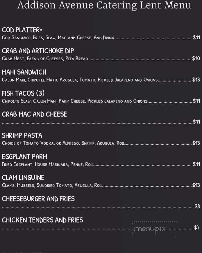 Addison Avenue Catering - Verona, PA menu_pic