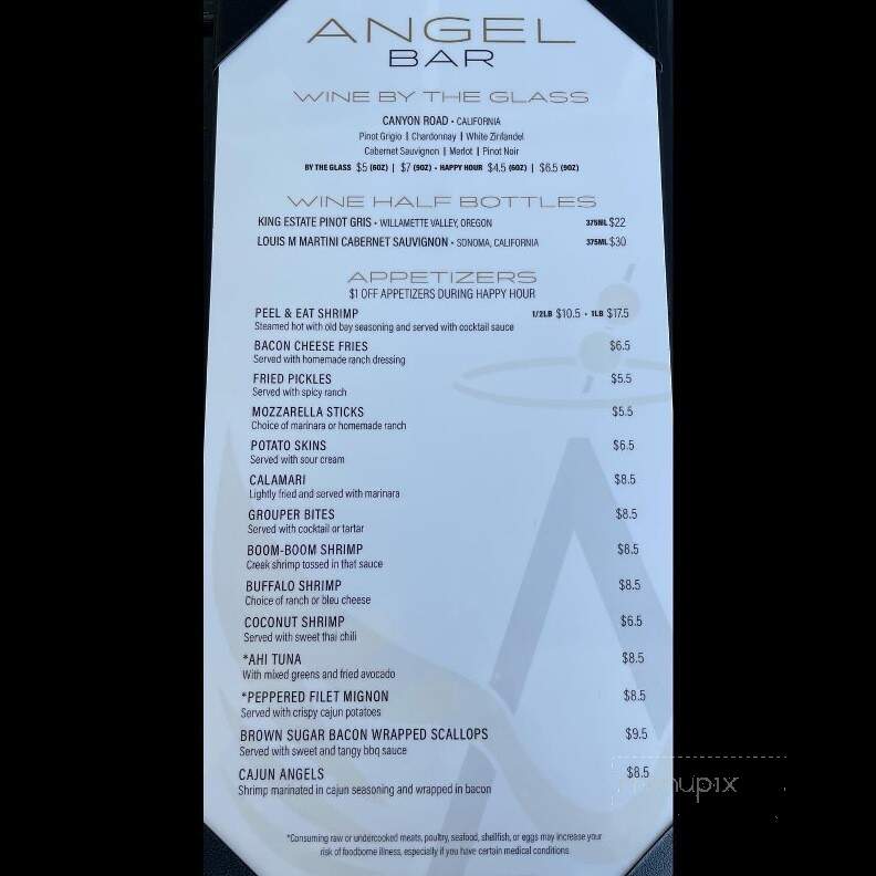 Angel Bar - Pawleys Island, SC menu_pic