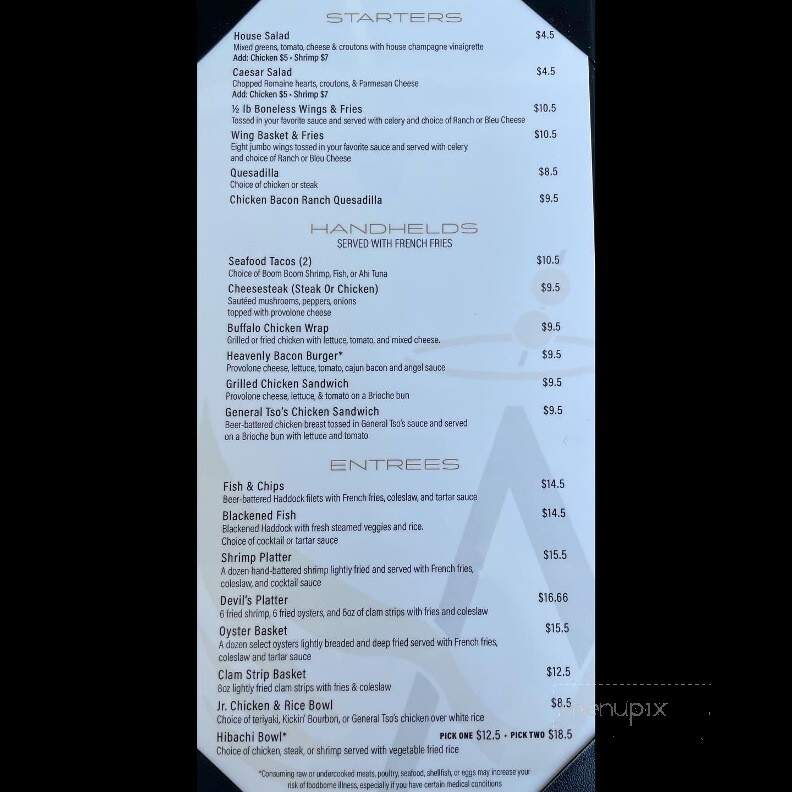 Angel Bar - Pawleys Island, SC menu_pic
