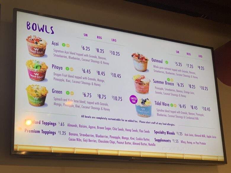 Bahia Bowls - Maryville, TN menu_pic