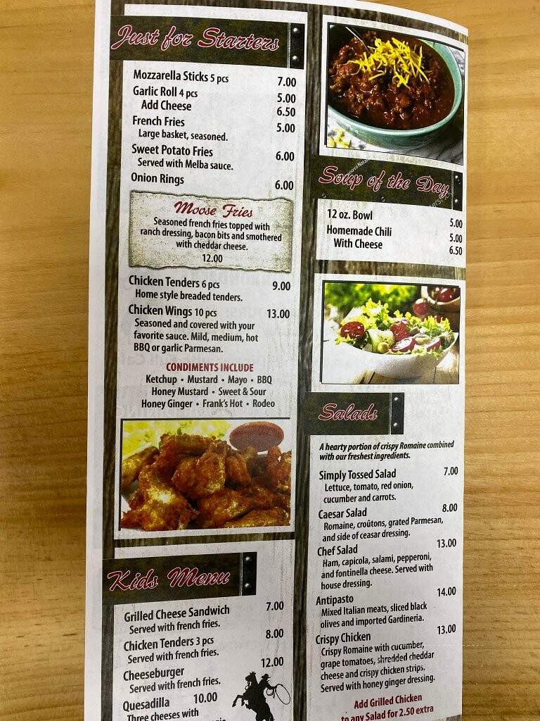 Frontier Town Gateway - North Hudson, NY menu_pic