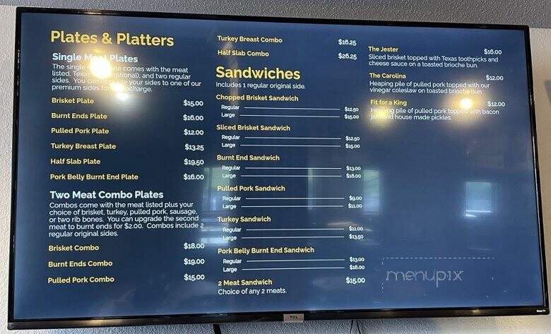 Jousting Pigs BBQ - Kansas City, KS menu_pic