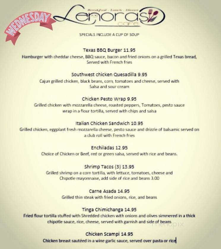 Lenora's Cafe - Keyport, NJ menu_pic
