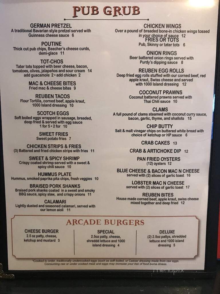 Gordon and Purdy's Public House - Sumner, WA menu_pic