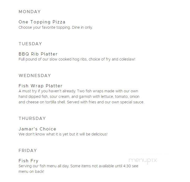 Nancy's Jamar's - Wausau, WI menu_pic