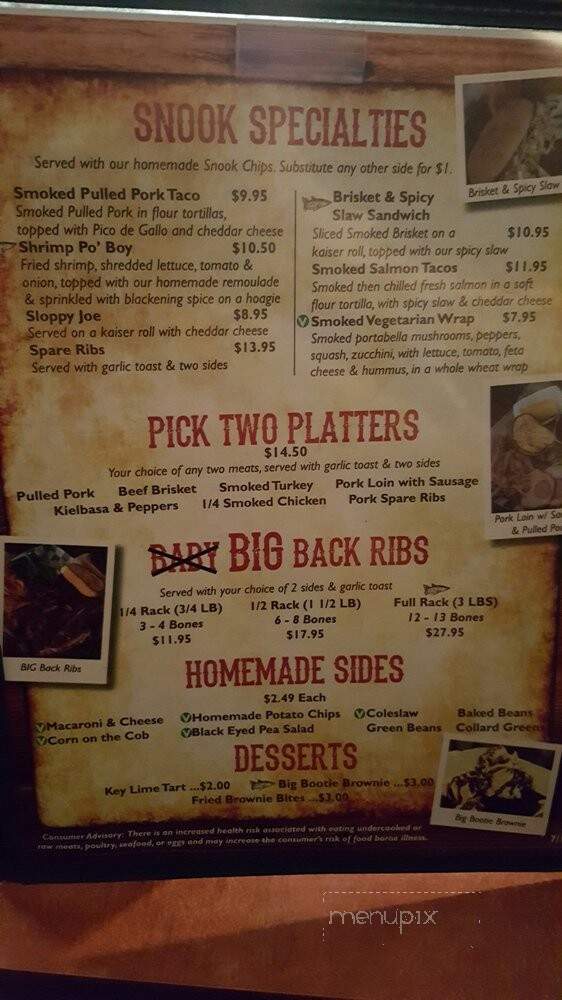 Snook Haven Restaurant & Fish - Venice, FL menu_pic