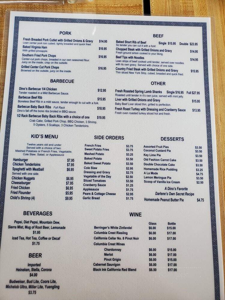 Dino's Family Restaurant - Fort Pierce, FL menu_pic