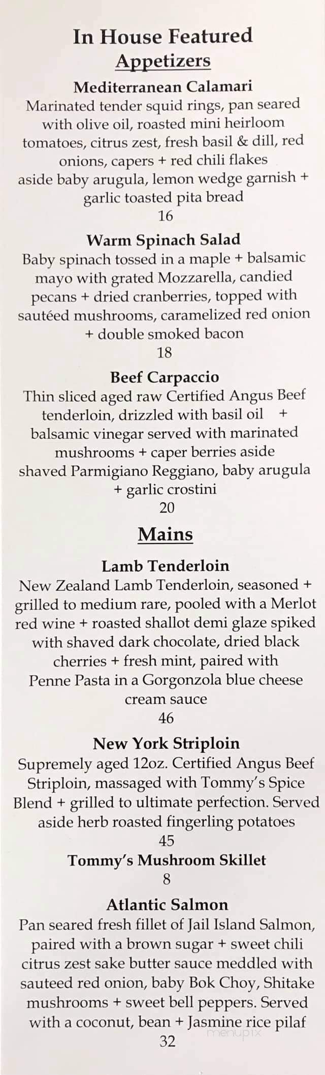 Tommy's Not Here - Greater Sudbury, ON menu_pic