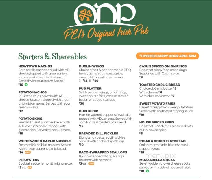 Olde Dublin Pub - Charlottetown, PE menu_pic