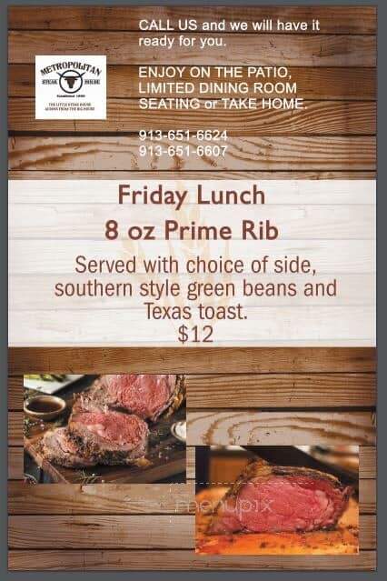 Metropolitan Steakhouse - Leavenworth, KS menu_pic