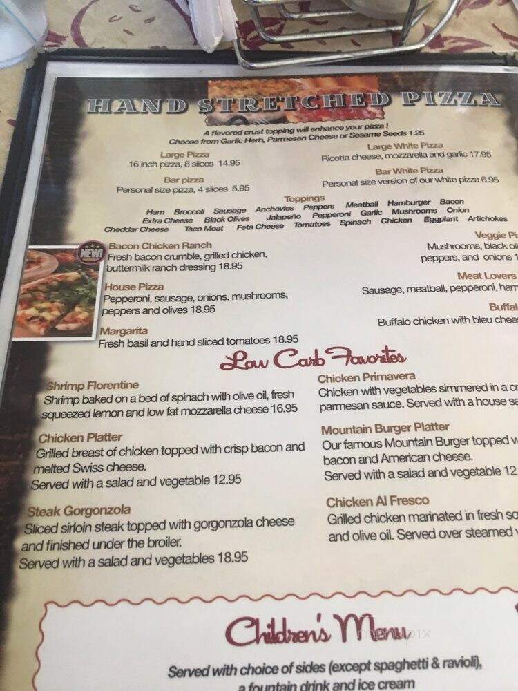 Hurley Mountain Inn - Hurley, NY menu_pic