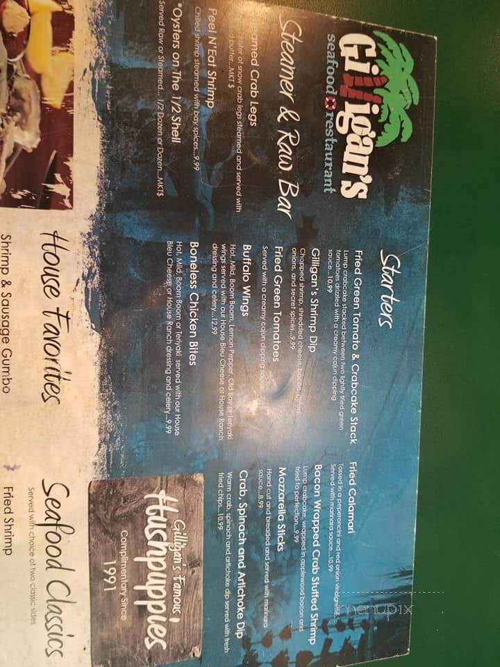 Gilligans - Beaufort, SC menu_pic