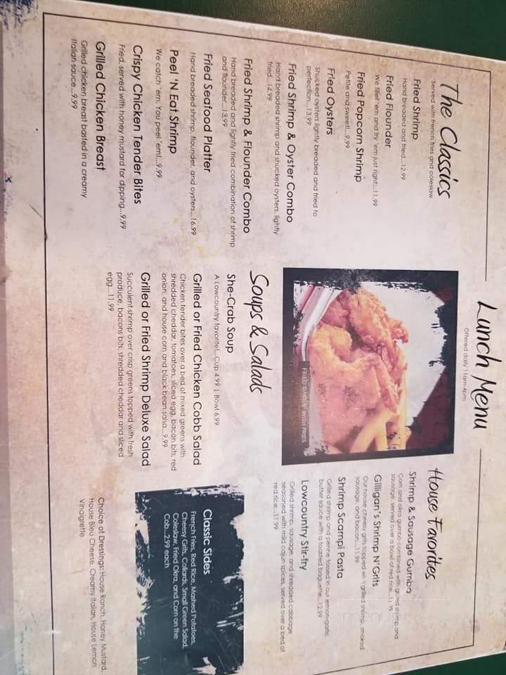 Gilligans - Beaufort, SC menu_pic