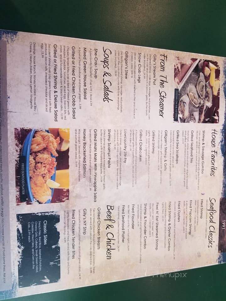 Gilligans - Beaufort, SC menu_pic
