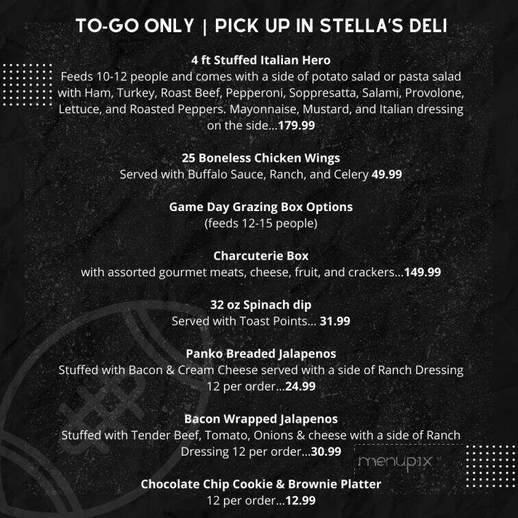 Stella's Restaurant & Deli - Lubbock, TX menu_pic
