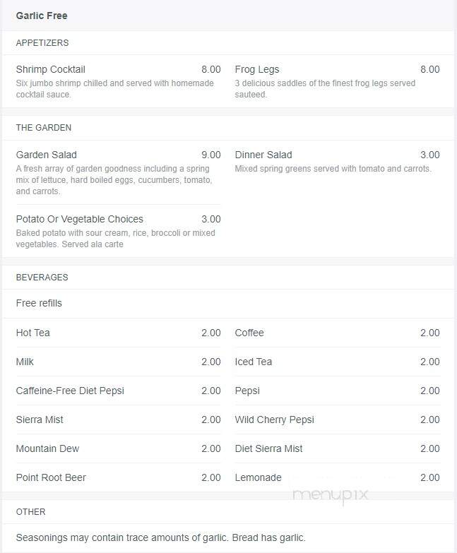 Red Mill Supper Club - Stevens Point, WI menu_pic