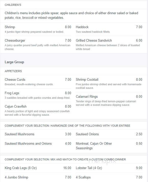 Red Mill Supper Club - Stevens Point, WI menu_pic