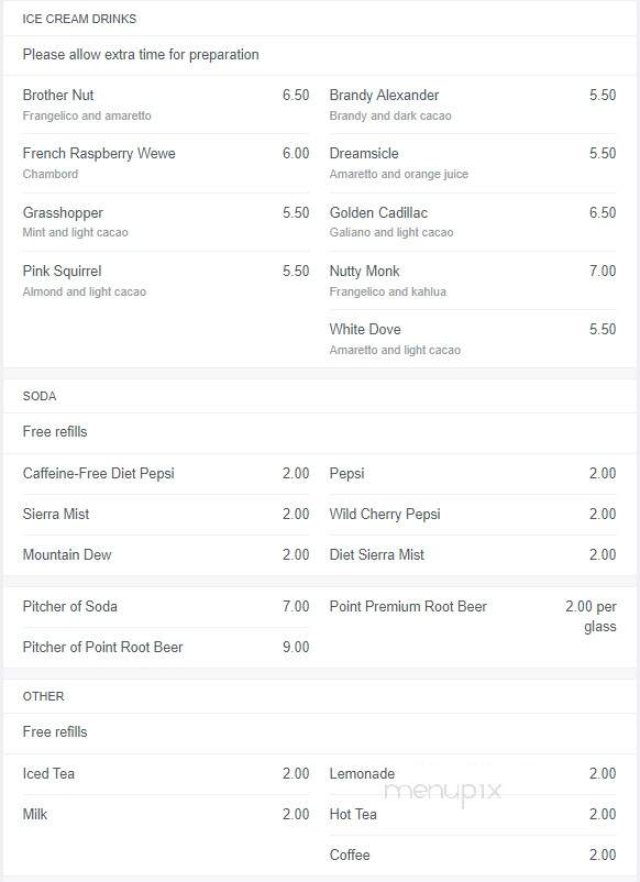 Red Mill Supper Club - Stevens Point, WI menu_pic
