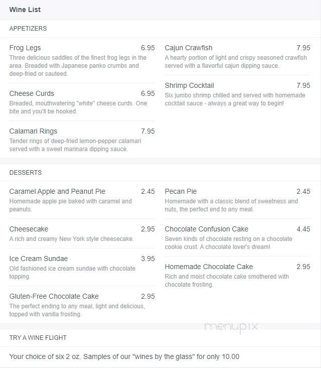 Red Mill Supper Club - Stevens Point, WI menu_pic